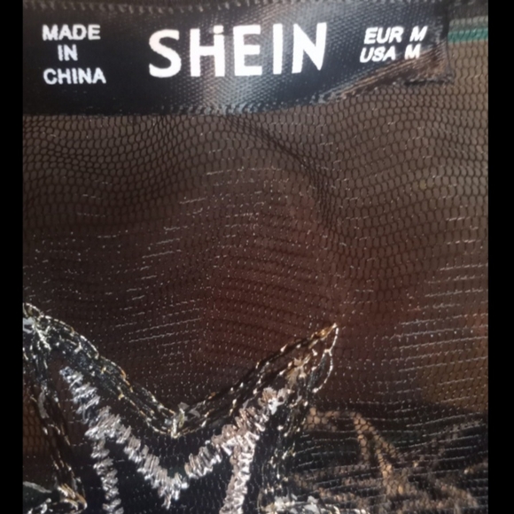 SHEIN Mesh Sheer Embellished Star Black Swim Cover-up Women Size Medium - Picture 12 of 12